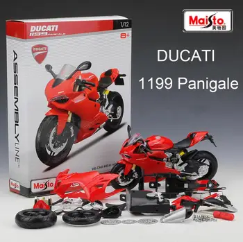 Maisto 1/12 1:12 Ölçekli Ducati 1199 Panigale Diecast Yarış Motosiklet Meclisi Ekran Koleksiyon Modelleri Çocuk Erkek Çocuk Oyuncak