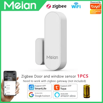 MEİAN Zigbee3.0 Akıllı kapı alarmı Koruma Alarm Sistemleri Güvenlik Ev Kapı Pencere Sensörü Gerekir Hub Tuya