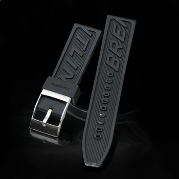 MERJUST Lüks Marka Silikon Kauçuk kalın saat kayışı 22mm 24mm siyah saat Kayışı navitimer / avenger / Breitling