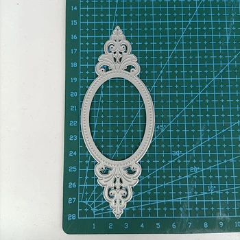 Metal Kesme Ölür Retro Dantel Oval Çerçeve DIY Stencil Scrapbooking Albümü Kabartma Kağıt Kart Yapımı Dekor 2021 Yumruk Şablonu