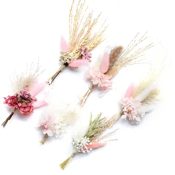 Mini Gypsophila Buket Doğal Pampas Çim Çiçek Buketi Lagurus Düğün Çiçek DİY Zanaat Düğün Kartı Dekor Kurutulmuş Yaprak 
