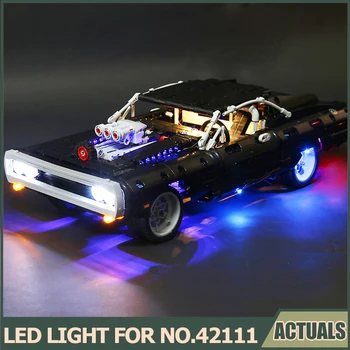 MOC led ışık Kiti 42111 Teknik Dom's Dodged Şarj Oyuncaklar Yapı Taşları Modeli ışık seti Uzaktan Kumanda Baskı
