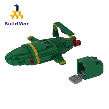 MOC Özel Kurtarma Aracı Yapı Taşları Set Thunderbird 2 Kukla Gösterisi Roket Uzay Aracı Zeplin Tuğla Oyuncaklar Çocuk Hediye