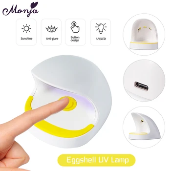 Monja 6W 3 LEDs Nail Art UV Kurutma Makinesi Yumurta Kabuğu Şekilli USB Mini Taşınabilir Tırnak Lambası tırnak jeli Lehçe Hızlı Kür Manikür Makinesi
