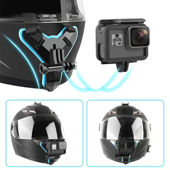 Motosiklet Kask Çene Standı Dağı Tutucu GoPro Hero 10 9 8 7 6 5 4 3 Xiaomi Yi Spor Kamera Tam Yüz Tutucu Aksesuar