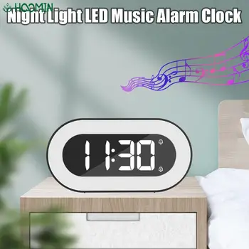 Müzik Masa Saati Dokunmatik Erteleme dijital alarmlı saat Saat LED gece ışığı Elektronik Masaüstü Saat Ev Yatak Odası Dekorları