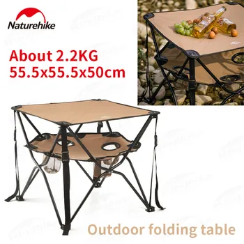 Naturehike 2.2 kg Açık Ultralight kamp masası Taşınabilir Katlanır Oxford Kumaş 2 Katmanlı Piknik Masası Örgü Çanta İle Mobilya