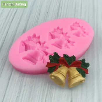 Noel hediyesi Çan Dekorasyon Noel Baba Ağacı Silikon Fondan Çikolata Kalıp Şeker Kek Araçları DIY Çerezler Gumpaste Yumuşak Kalıp