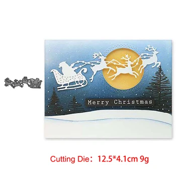Noel Kesme Ölür Scrapbooking Noel Baba Kızak DIY Zanaat Deco Albümü Kağıt Kart Yapımı Kabartmalı Dekorasyon