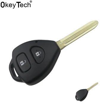 OkeyTech 2 düğmeli uzak Kontrol Boş Araba Anahtarı Kabuk Durumda Fob Toyota Corolla RAV4 Yedek Kapak Kesilmemiş Bıçak Aksesuarları