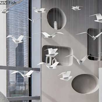 Origami Vinçler Sadelik Duvar askı süsleri Metal Vinç El Sanatları Kolye Estetik Odası Dekor Ekran Oturma Odası Dekorasyon