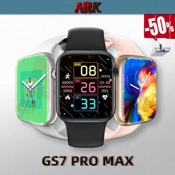 Orijinal GS7 Pro Max Serisi 7 akıllı saat Erkekler Kablosuz Şarj NFC Bluetooth Çağrı Smartwatch Apple Ürünü için PK S7 DT7 Pro Max