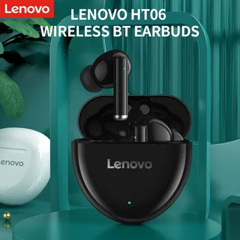 Orijinal Lenovo HT06 TWS Kablosuz Bluetooth5.1 Kulakiçi Kulak Gürültü Azaltma mikrofonlu kulaklıklar sporcu kulaklığı HiFi Ses