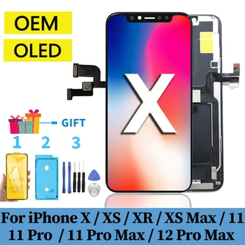 Orijinal OLED Lcd iPhone X XR Xs Max 11 Pro Max 12 Pro LCD Ekran Dokunmatik Ekran Digitizer Meclisi Yok Ölü Piksel Değiştirme