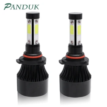 PANDUK 4 Yan H1 H3 Led far lambaları H7 LED araba ışıkları H4 LED 880 H11 HB3 9005 HB4 9006 H13 6000 K 14000LM otomatik Farlar
