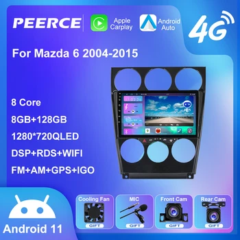 PEEREC DSP 8GB + 128GB Mazda 6 2004-2015 İçin Araba Radyo Multimedya Oynatıcı Android 11 4G Carplay Autoradio 2 Din GPS hiçbir dvd