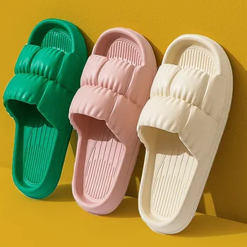 Pileli Aşağı Petal Bayanlar Moda EVA Terlik Ev Yumuşak Alt Sandalet Çift Ayakkabı Açık Kadınlar Kızlar İçin