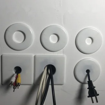 Plastik Duvar Tel Delik Kapak Plakası Taban Fişi Yuvarlak 86 Tipi Anahtarı VGA Priz Dekor Kapak Kablo Tutucu Koruyucu Donanım