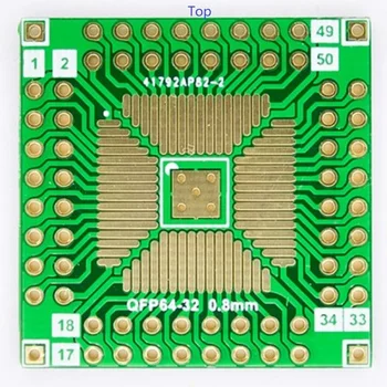 QFN64 / QFP64 için DIP64 Pin 0.8 / 0.5 mm PCB