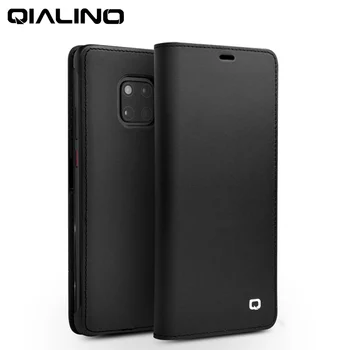 QIALINO Hakiki Deri Flip Case Huawei Mate için 20X5G Şık Telefon Kapak için Kart Yuvaları ile Mate 20 Pro 6.39/6.53/7.2 inç