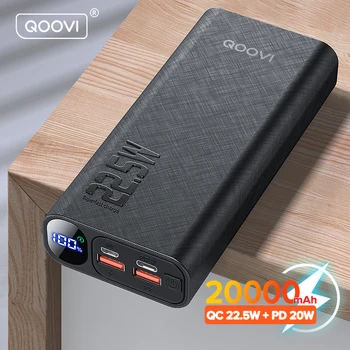 QOOVI Güç Bankası 20000mAh Taşınabilir PD 20W Hızlı Şarj Poverbank Cep Telefonu harici pil Powerbank iPhone 13 Xiaomi