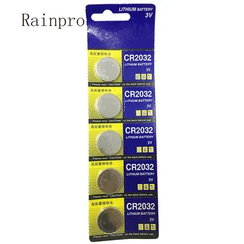 Rainpro 5 adet / GRUP CR2032 2032 Karton ambalaj Lityum pil 3V düğme pil