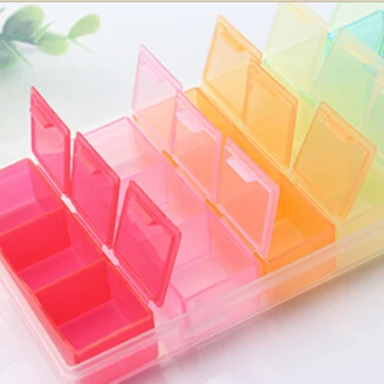 Renkli Konteyner 7 Gün Gökkuşağı Hap İlaç Kiti Tablet Pillbox Dağıtıcı Organizatör Vaka 21 Bölmeli Hap Kutusu