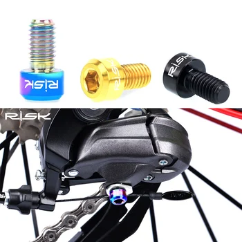 RISK 2 ADET M5x9 mm Bisiklet Ön Arka Attırıcı Tel İç Hat Düzeltme Basın Cıvata Titanyum Alaşımlı MTB Dağ Bisikleti Kablo Hattı Cıvata