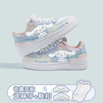 Sanrio Hello Katie Kuromi Ayakkabı Etrafında kadın ayakkabısı Küçük Beyaz ayakkabı gündelik ayakkabı Sevimli Kız Öğrenci Sneakers