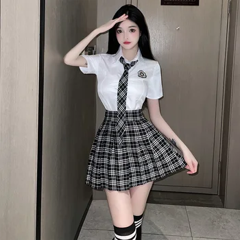 Seksi Okul Kız Cosplay Kostüm Kadın Japon Öğrenci Üniforma Rol Oynamak JK Mini Etek Iç Çamaşırı Kıyafet Çift Seks Oyunu Giysi