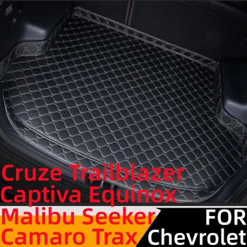 Sinjayer Su Geçirmez Araba Gövde Mat Kuyruk Boot Kargo Pedi İçin Chevrolet Cruze Captiva Trailblazer Equinox Malibu Camaro Arayan Trax
