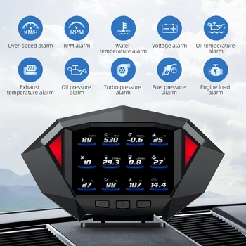 SPORTME OBD2 Hud Head Up Display GPS Dijital Araba Hız Göstergesi yüksek çözünürlüklü lcd ekran 4x4 inklinometre Araba Alarmı Accesorios para vehículos