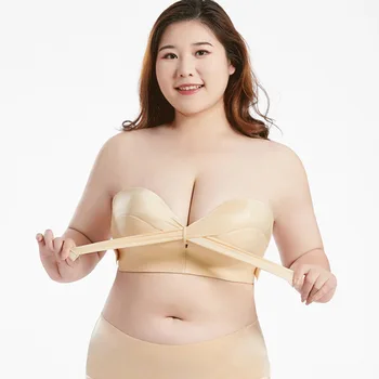 Sütyen Kadın Push Up Sütyen Destek Iç Çamaşırı Kablosuz Toplamak Straplez Seksi Iç Çamaşırı Ayarlanabilir Artı Boyutu E F FF G H Fincan