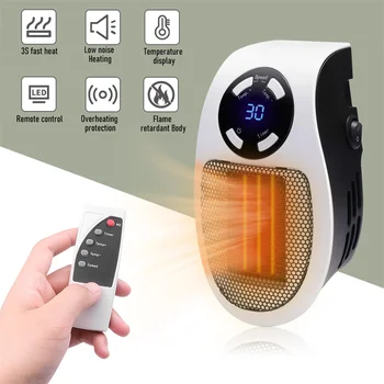 Taşınabilir elektrikli ısıtıcı uzaktan duvar-Outlet ısıtıcı makinesi Mini ev radyatör fiş odası ısıtma sobası kış 220 V / 110 V