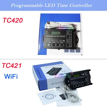 TC420 / TC421 RGB LED Denetleyici Zaman programlanabilir DC12V / 24 V 5 Kanal 20A Ortak Anot WiFi Programlanabilir LED Şerit Dimmer