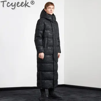 Tcyeek 2022 Yeni Kış Ceket Erkek Giysileri erkek Uzun Kaz Tüyü Ceketler Erkek Kalın Kapşonlu Kamuflaj Ceket 6XL Chaquetas Hombre