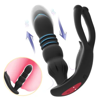Teleskopik prostat masaj aleti Anal Vibratör Butt Plug Erkek Masturbators Kablosuz Uzaktan Dildos Seks Oyuncakları Erkekler için Eşcinsel Kadın Sexshop