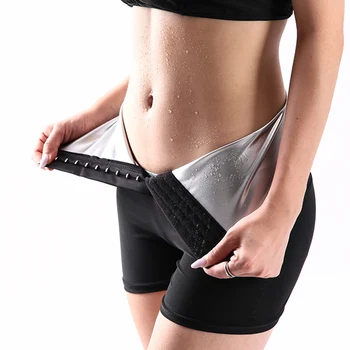 Ter Sauna Pantolon Vücut Şekillendirici Şort Kilo Kaybı Zayıflama Shapewear Kadın Bel Eğitmen Karın Sıcak Termo Ter Tayt Spor