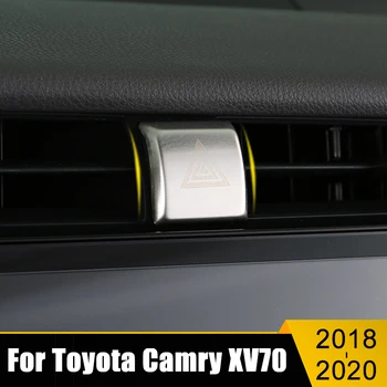 Toyota Camry İçin araba Aksesuarları XV70 70 2018 2019 2020 Paslanmaz Acil İşık Lambası Anahtarı Uyarı Düğmesi ayar kapağı Çıkartmalar