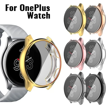 TPU Koruyucu Kılıf Oneplus İzle Smartwatch Elektroliz Metalik Parlaklık Çizilmeye Dayanıklı Kapak Kabuk Çerçeve Aksesuarları