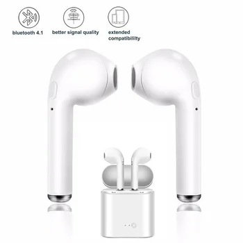 TWS İ7s Bluetooth Kulaklık Kablosuz Stereo Kulaklık Tüm Akıllı Telefon için Spor 5.0 Kulaklık Bluetooth Kulaklık Kulak İçi Kulaklıklar