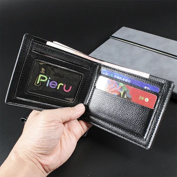 Vintage Para Çanta Erkek Cüzdan Pu Deri Kısa Cüzdan Erkek Küçük Çanta kart tutucu bozuk para cüzdanı Düz Renk Para Klip Hediyeler