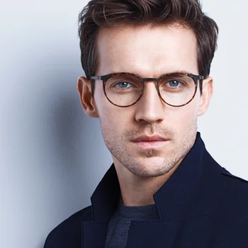 Vintage Yuvarlak Danimarka Marka Titanyum Gözlük Çerçeve Erkekler reçete Gözlük Miyopi optik gözlük Hiçbir Vida Gözlük Çerçevesi