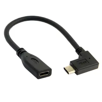 Xiwai Sağ Açılı 90 Derece USB-C USB 3.1 Tip C Erkek Kadın Uzatma Veri Kablosu