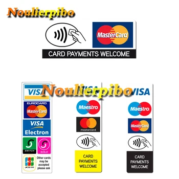 Yaratıcı Visa Programı Çıkartmalar Tüm Kart Ödeme LogoPVC Yansıtıcı Çıkartmalar Vinil Çıkartmaları Çeşitli Mağazalar için