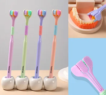 Yeni 3 taraflı yumuşak kıl diş fırçası yetişkin diş fırçası ağız bakımı temizleme