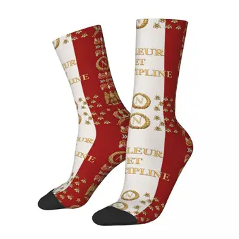 Yeni Erkek Erkek Çorap Rahat Napolyon Fransız Alay Bayrağı Çorap Valeur et Disiplin Grafik Kadın Çorap İlkbahar Yaz Sonbahar