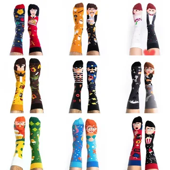 Yeni Erkekler Komik Moda Çorap Mandalina Ördek Çorap Asimetrik AB Çorap Orta Tüp Jakarlı Karikatür Moda Spor Pamuk Çorap