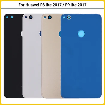 Yeni Huawei P8 Lite 2017 / P9 Lite 2017 Pil arka kapak Arka Kapı Cam Panel P9Lite Pil Konut Case Yapıştırıcı Değiştirin