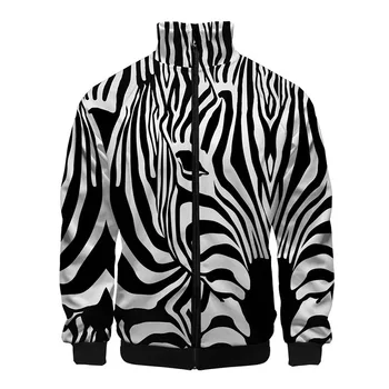 Yeni Zebra Desen Ceketler Ceket Erkek Kadın Standı Yaka Fermuar Ceketler 3D Ceketler Moda Bahar Sonbahar Kış fermuarlı ceket Tops